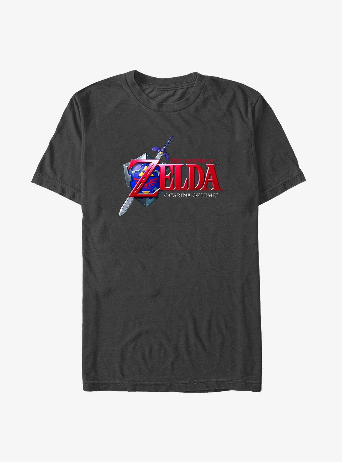 Nintendo The Legend of Zelda Ocarina Logo Big & Tall T-Shirt, BLACK, hi-res