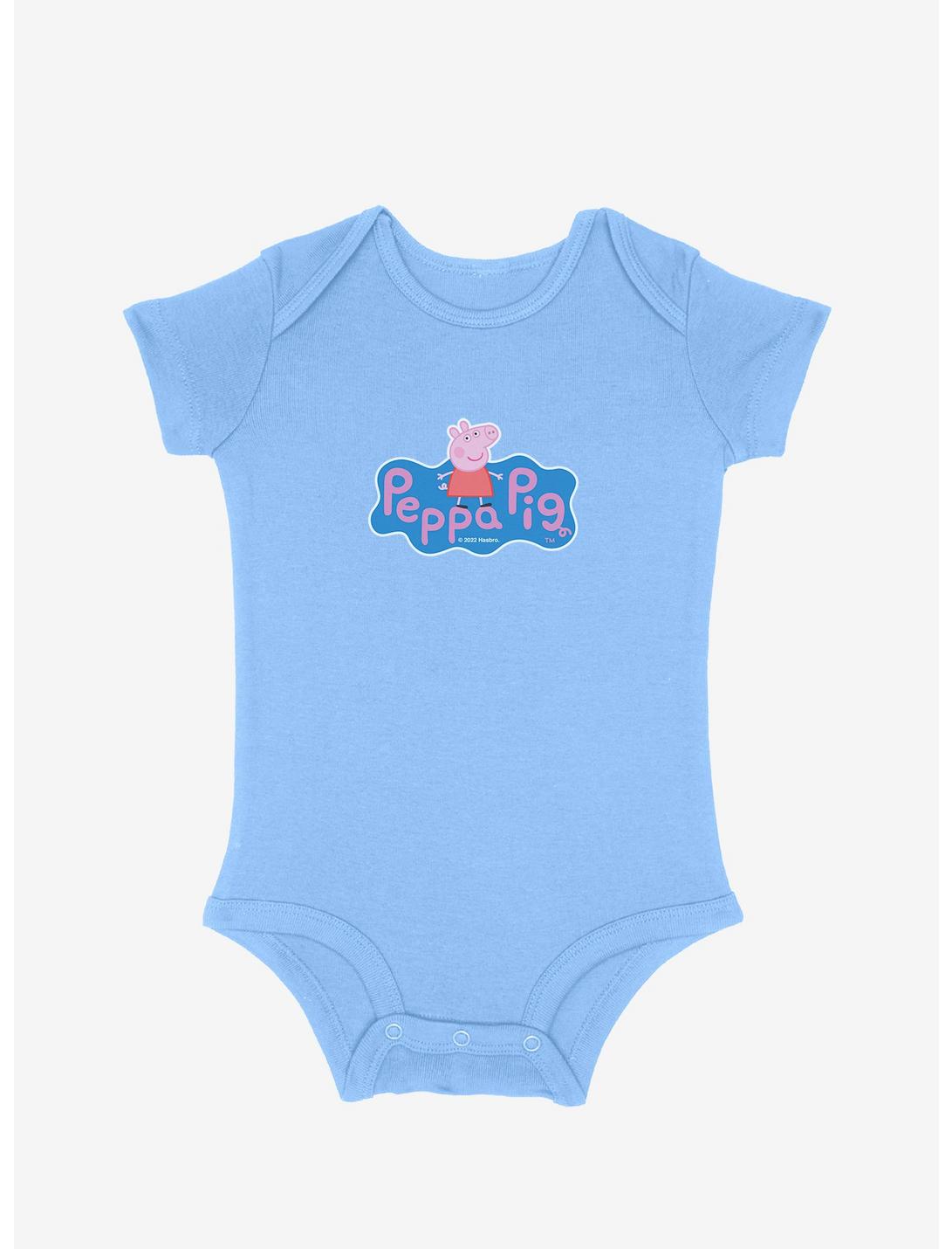 Peppa Pig Portrait Logo Infant Bodysuit, SKY BLUE, hi-res