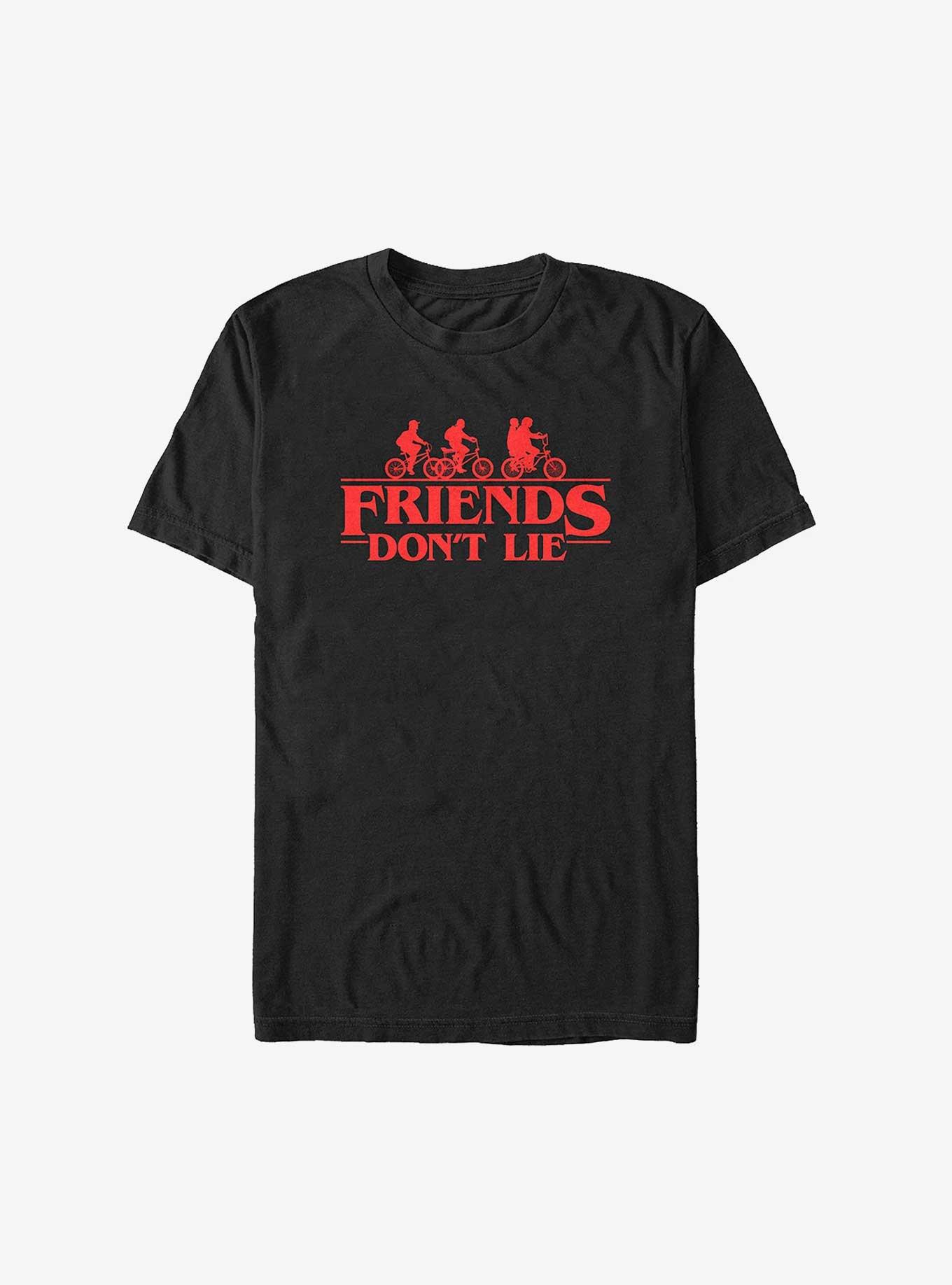 Stranger Things Friends Don't Lie Logo Big & Tall T-Shirt, BLACK, hi-res