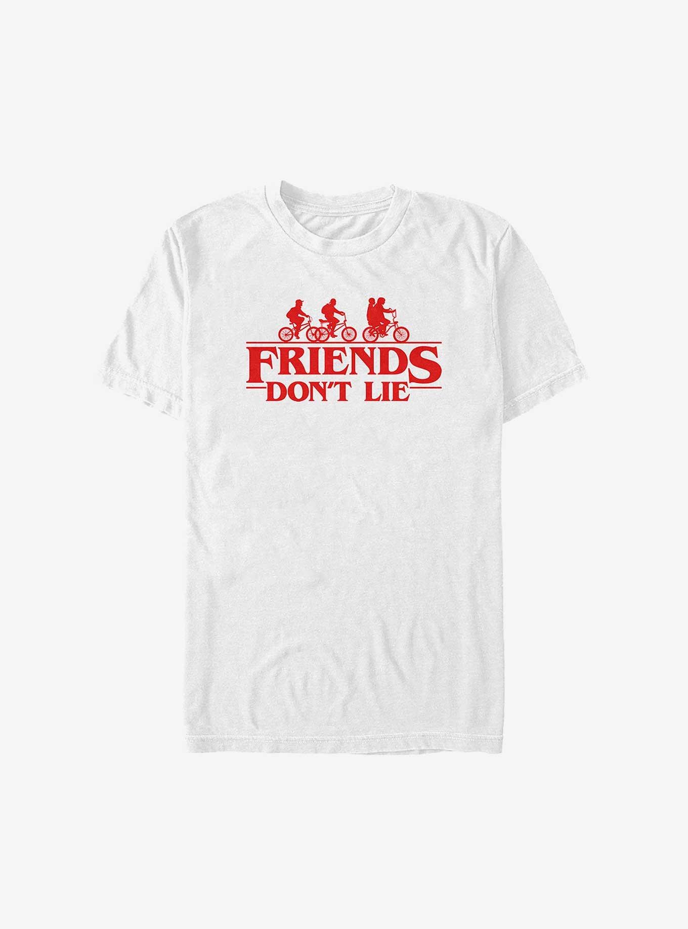 Stranger Things Friends Don't Lie Logo Big & Tall T-Shirt, WHITE, hi-res
