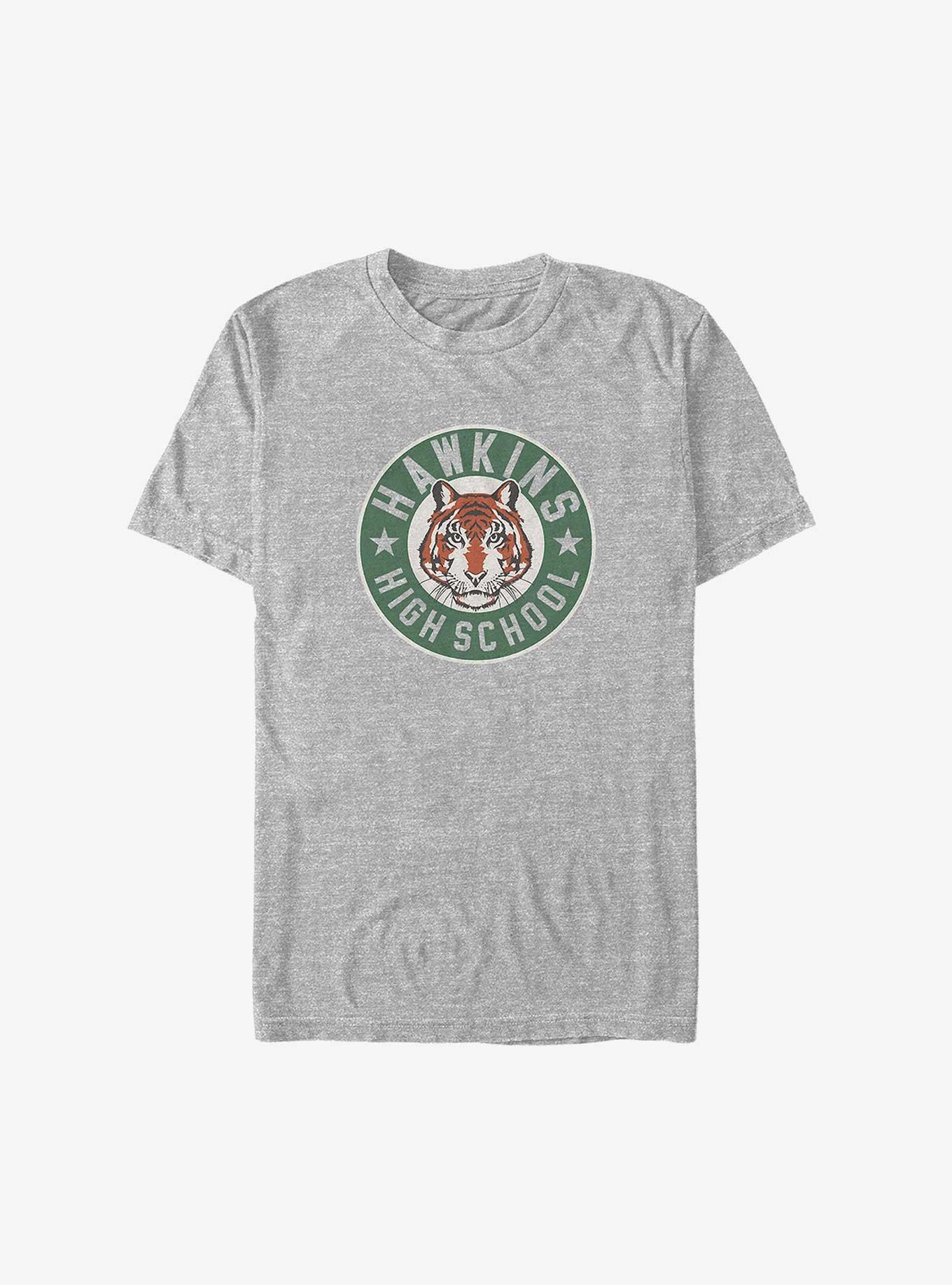 Stranger Things Hawkins High Tiger Emblem Big & Tall T-Shirt, ATH HTR, hi-res