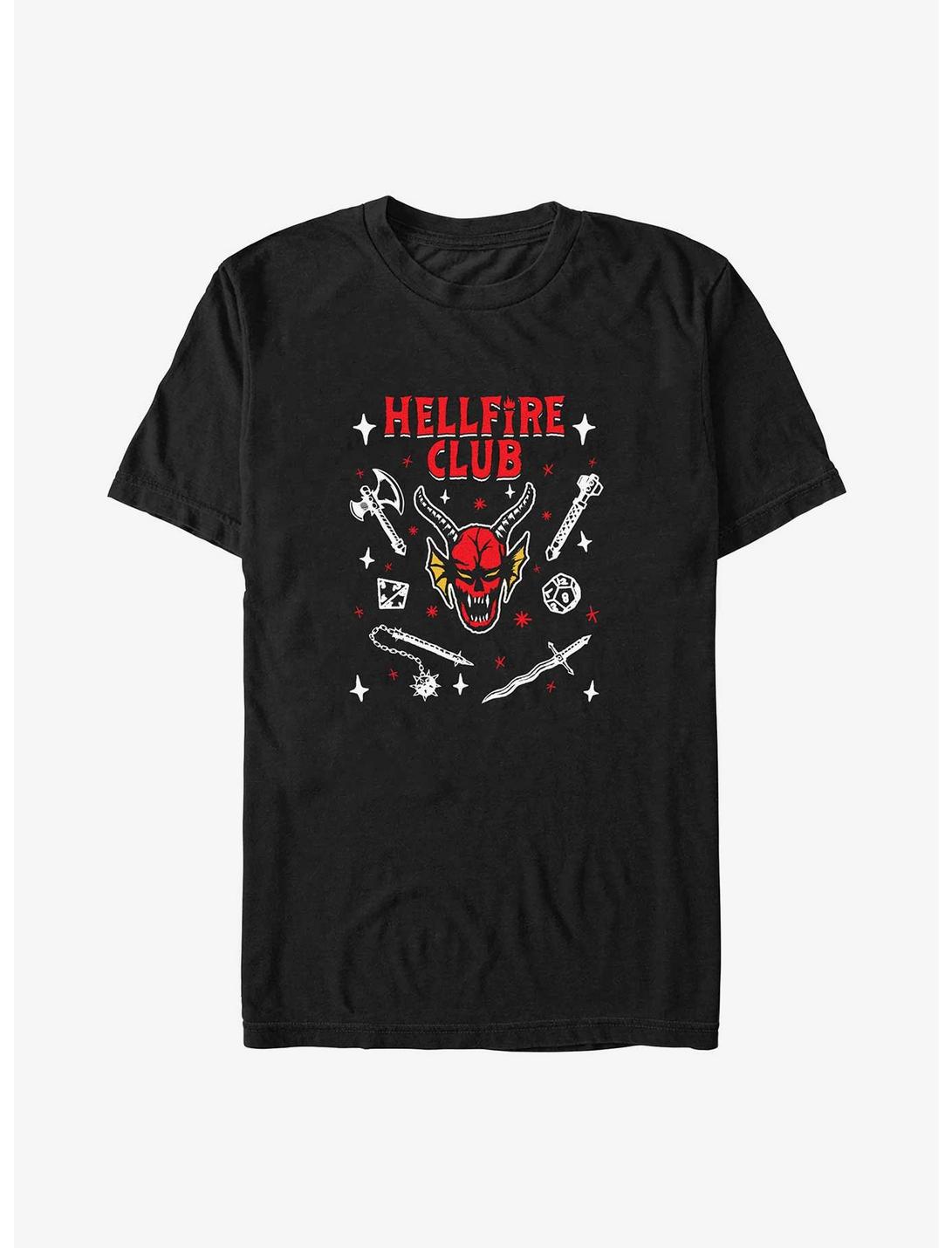 Stranger Things Hellfire Club Demon Doodles Big & Tall T-Shirt, BLACK, hi-res