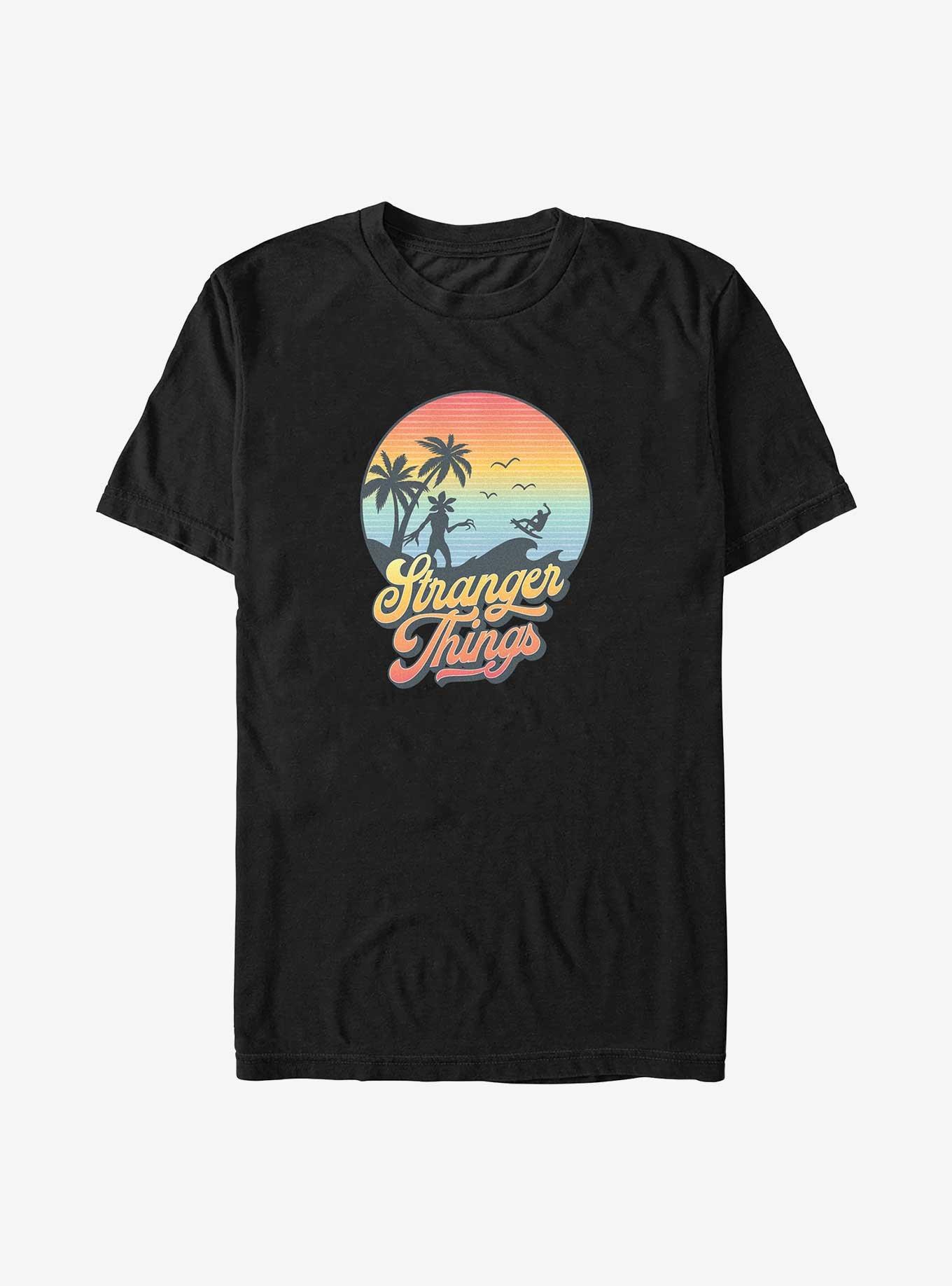 Stranger Things Retro Sun Big & Tall T-Shirt, BLACK, hi-res