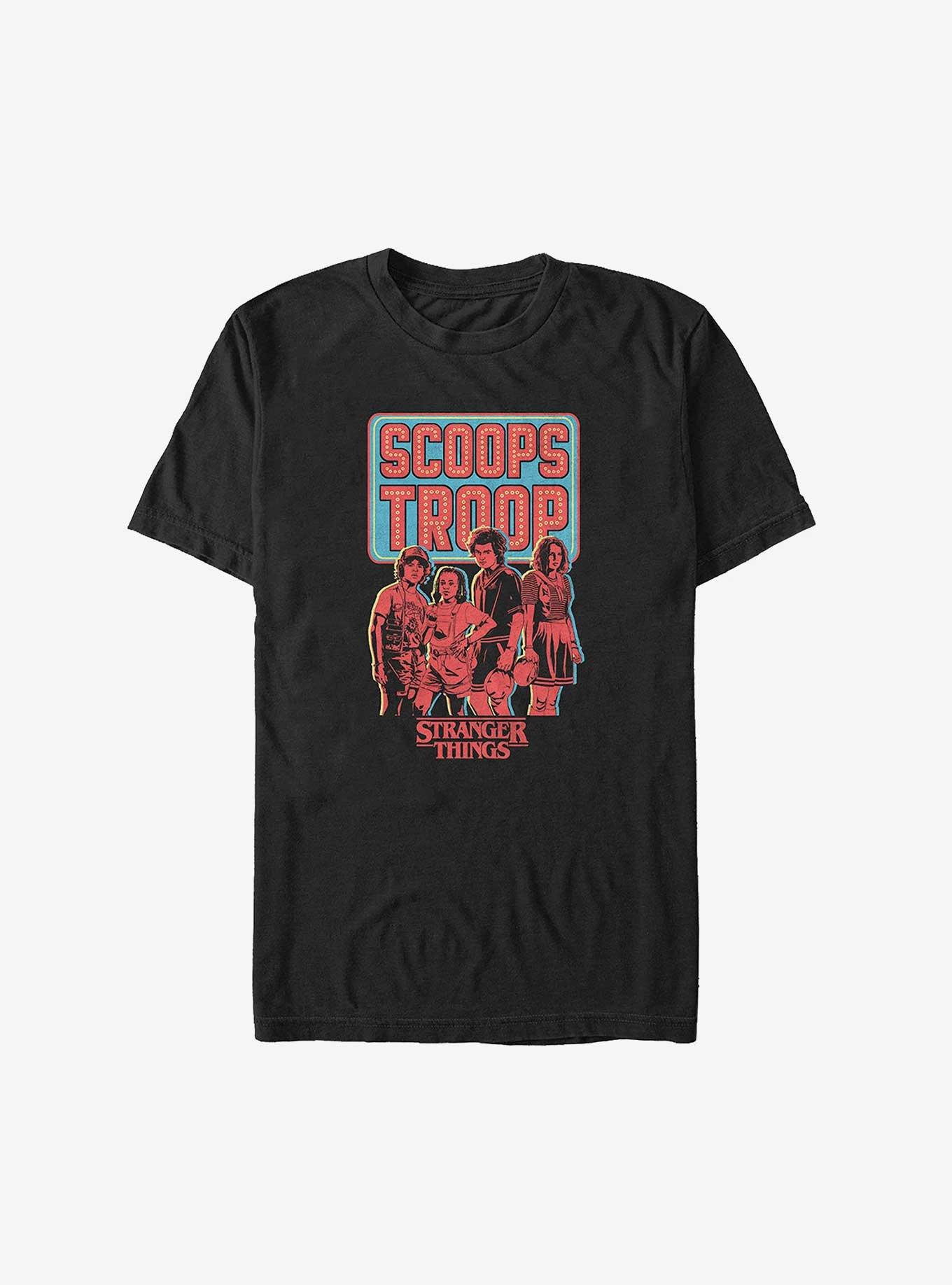 Stranger Things Scoops Troop Dustin, Erica, Steve, & Robin Big & Tall T-Shirt, , hi-res
