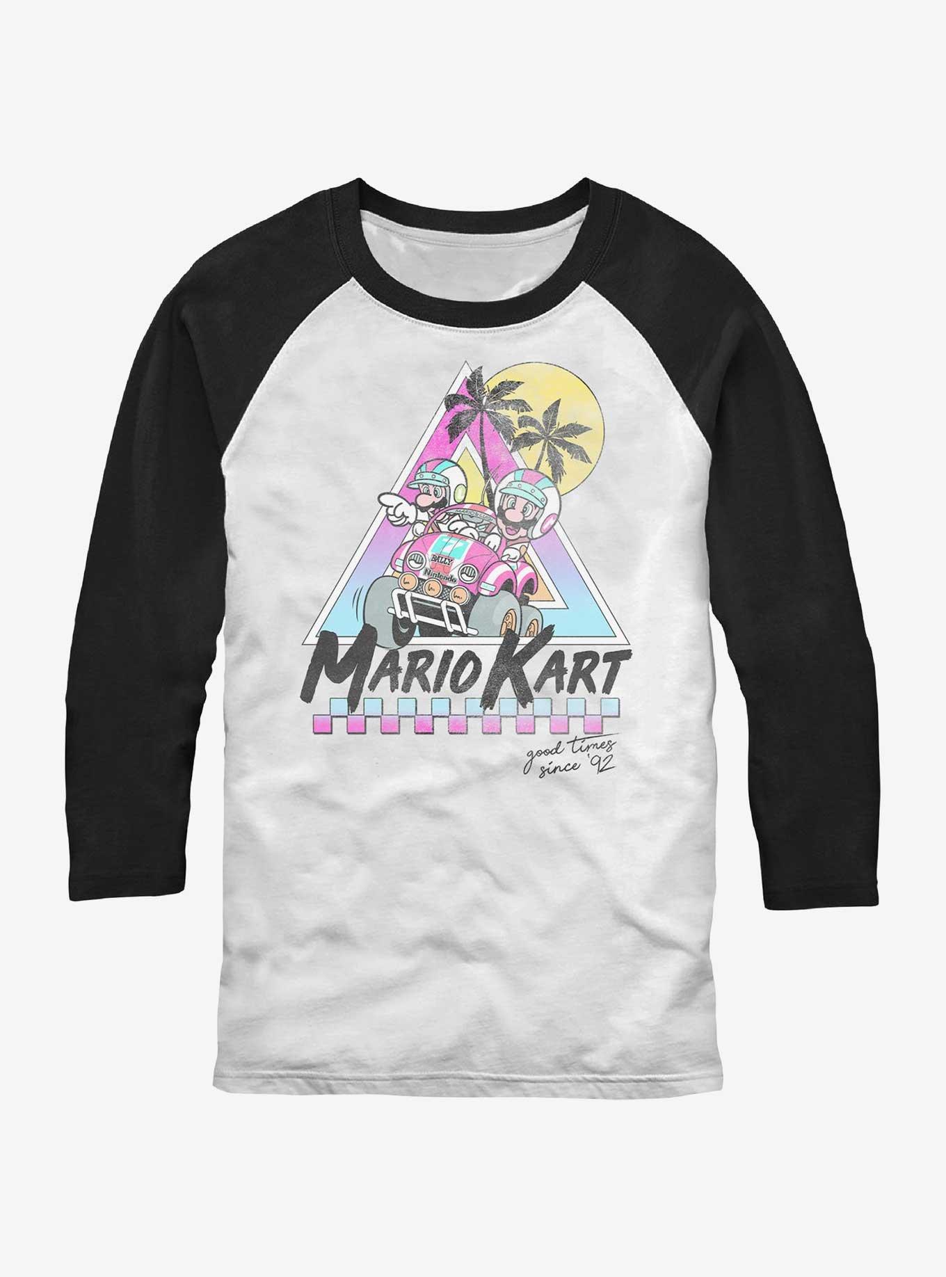 Nintendo Mario Kart Beach Race Raglan, WHTBLK, hi-res