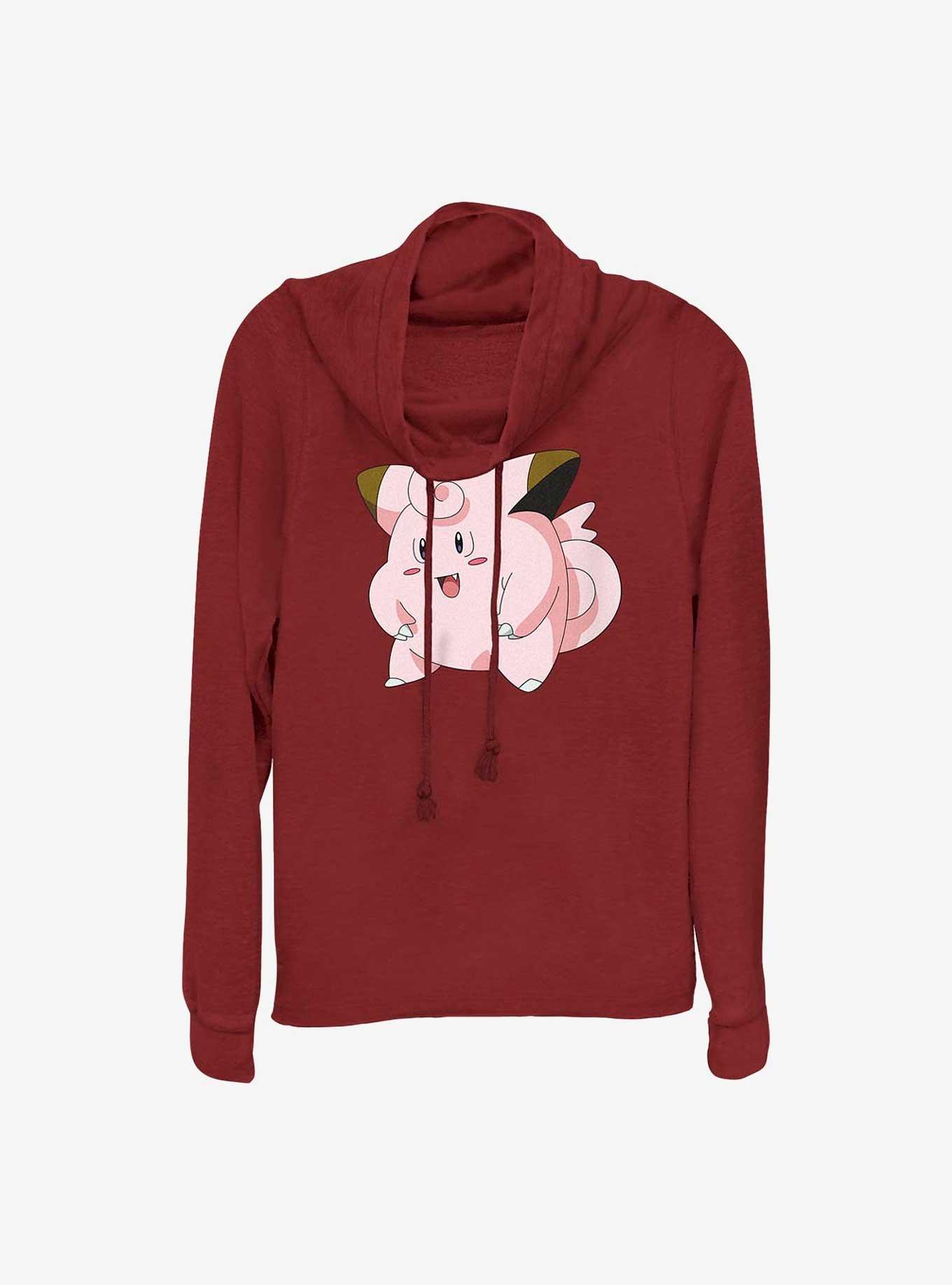 Pokemon Clefairy Pose Cowl Neck Long-Sleeve Top, , hi-res
