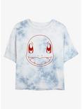 Pokemon Charmander Outline Tie-Dye Girls Crop T-Shirt, WHITEBLUE, hi-res