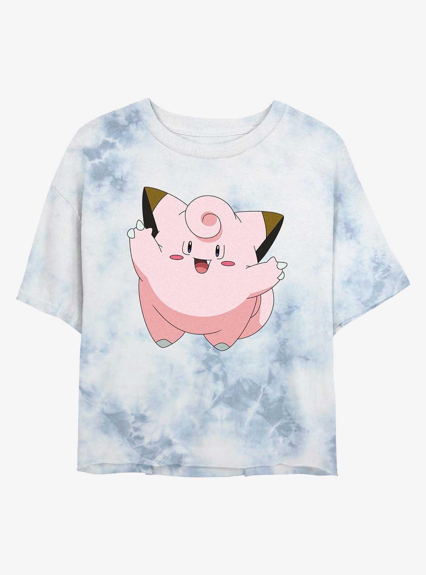 Pokemon Clefairy Tie-Dye Girls Crop T-Shirt, WHITEBLUE, hi-res
