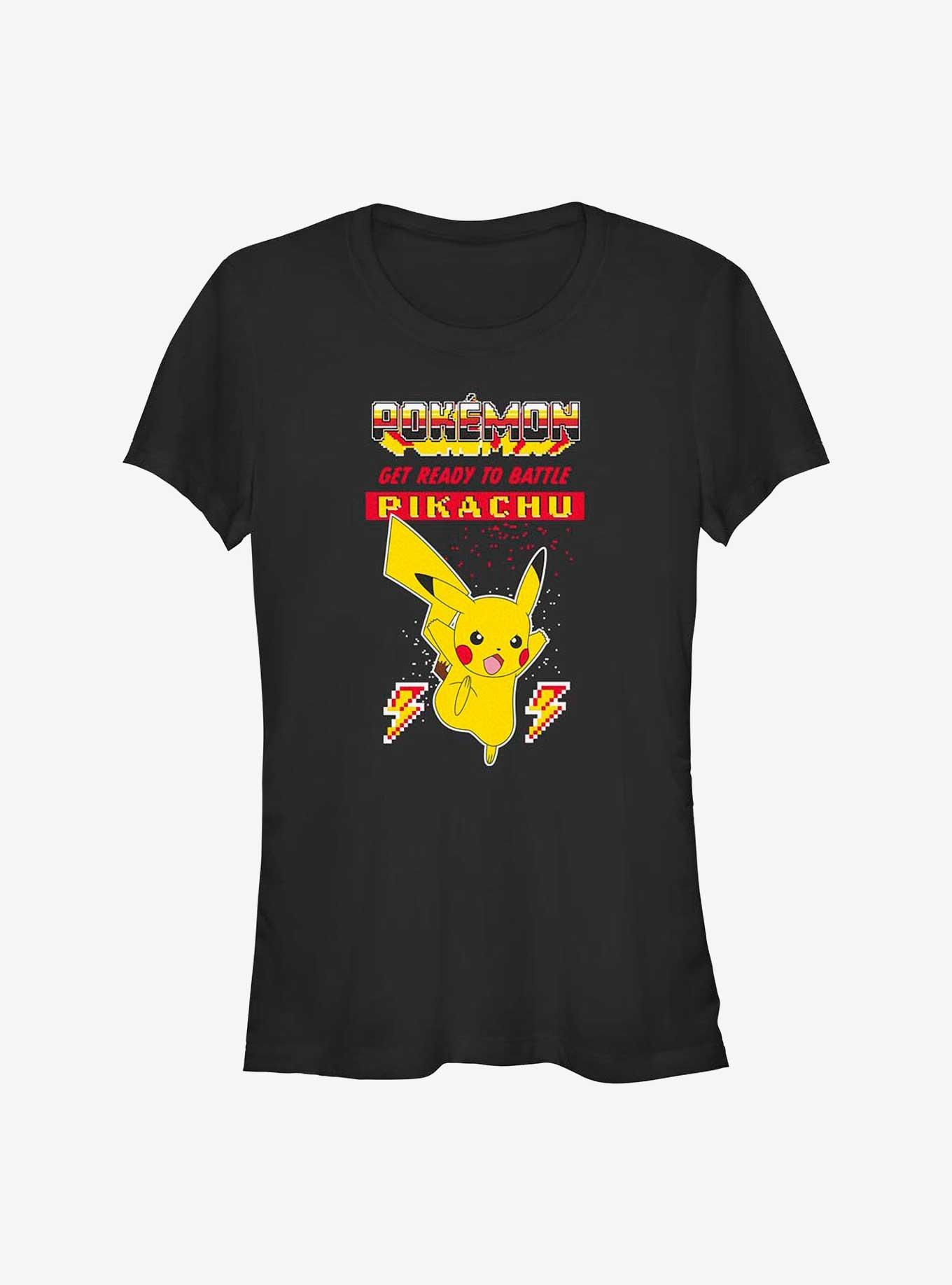 Pokemon Battle Ready Pikachu Girls T-Shirt, BLACK, hi-res