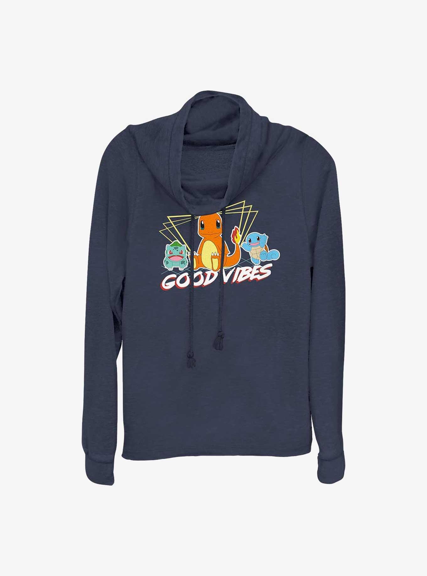 Pokemon Good Vibes Starters Cowl Neck Long-Sleeve Top, , hi-res