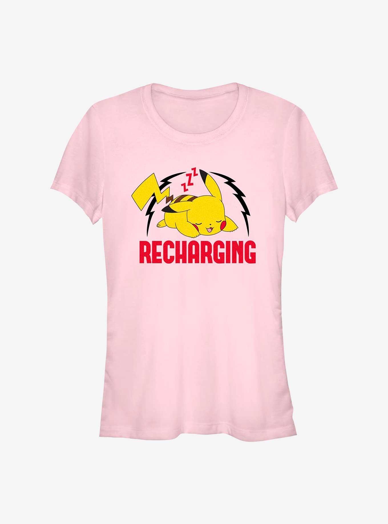Pokemon Sleepy Pikachu Recharging Girls T-Shirt, LIGHT PINK, hi-res