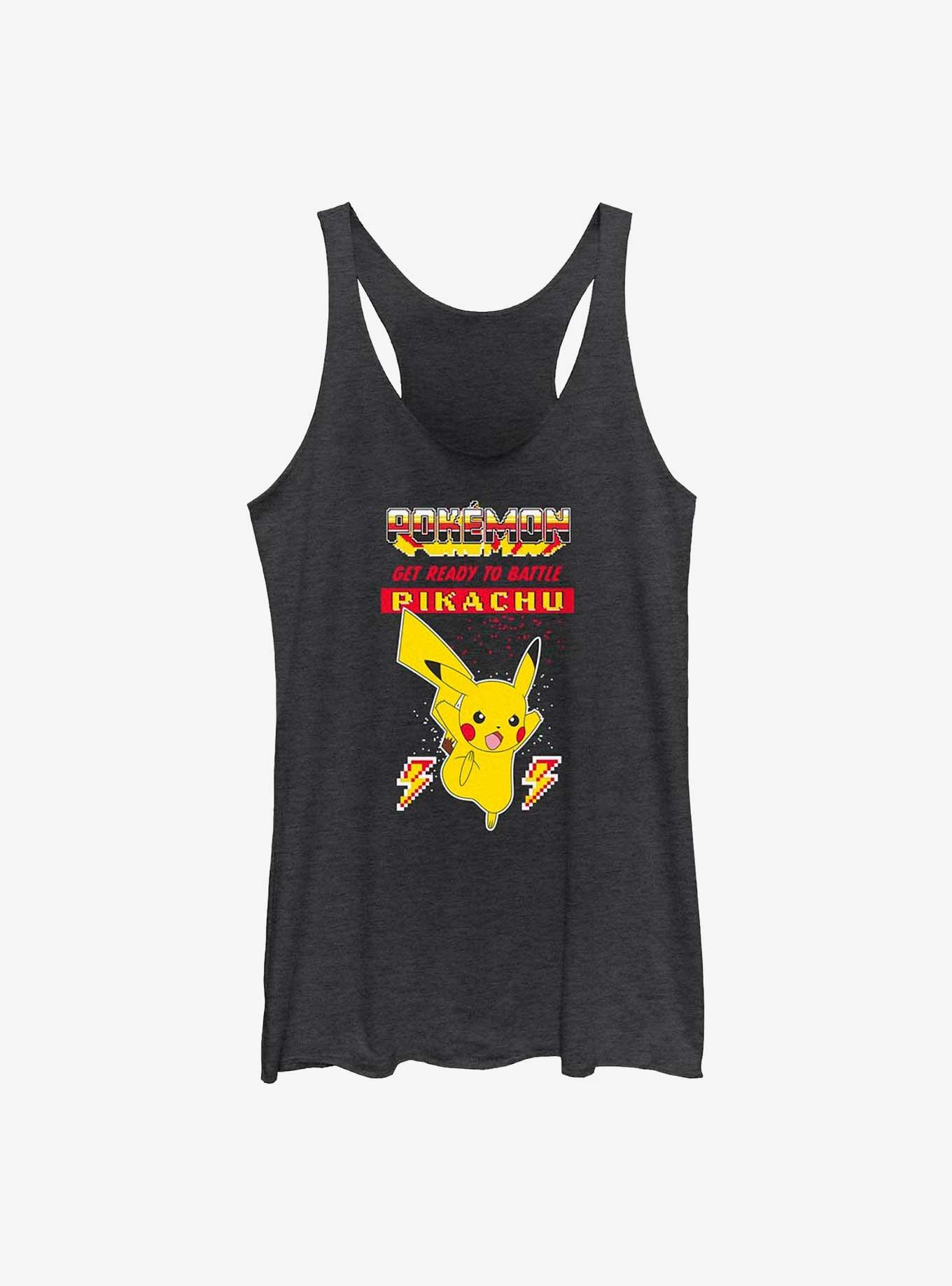 Pokemon Battle Ready Pikachu Girls Tank, BLK HTR, hi-res