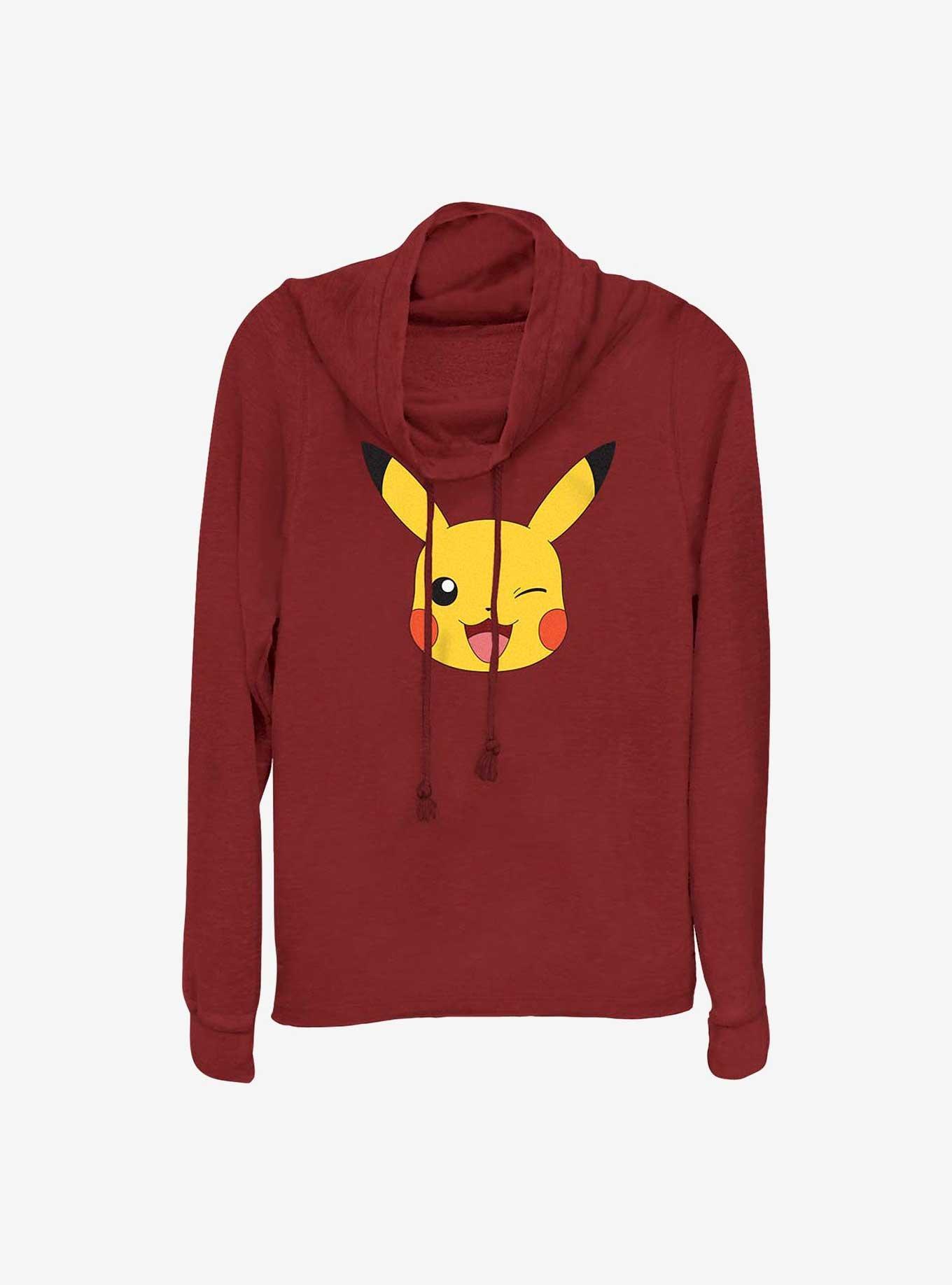 Pokemon Pikachu Face Cowl Neck Long-Sleeve Top, , hi-res