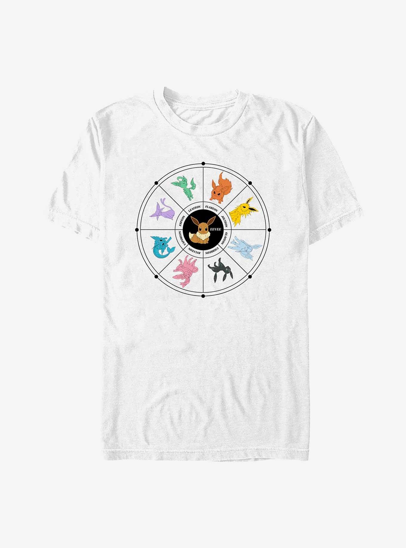 Hot Topic Pokemon Eevee Evolution Tarot Card T-Shirt Multicolor