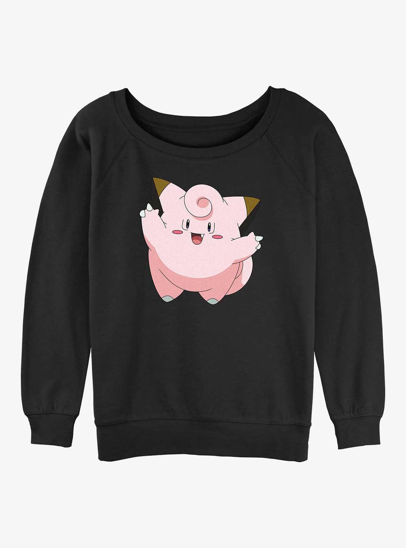 Pokemon Clefairy Girls Slouchy Sweatshirt, BLACK, hi-res