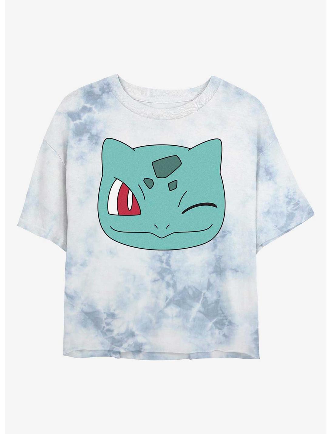 Pokemon Bulbasaur Face Tie-Dye Girls Crop T-Shirt, WHITEBLUE, hi-res