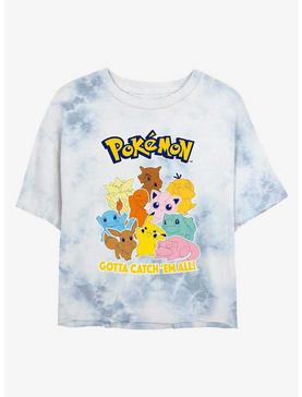 Pokemon Catch 'Em All Tie-Dye Girls Crop T-Shirt, , hi-res
