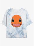Pokemon Charmander Face Tie-Dye Girls Crop T-Shirt, WHITEBLUE, hi-res