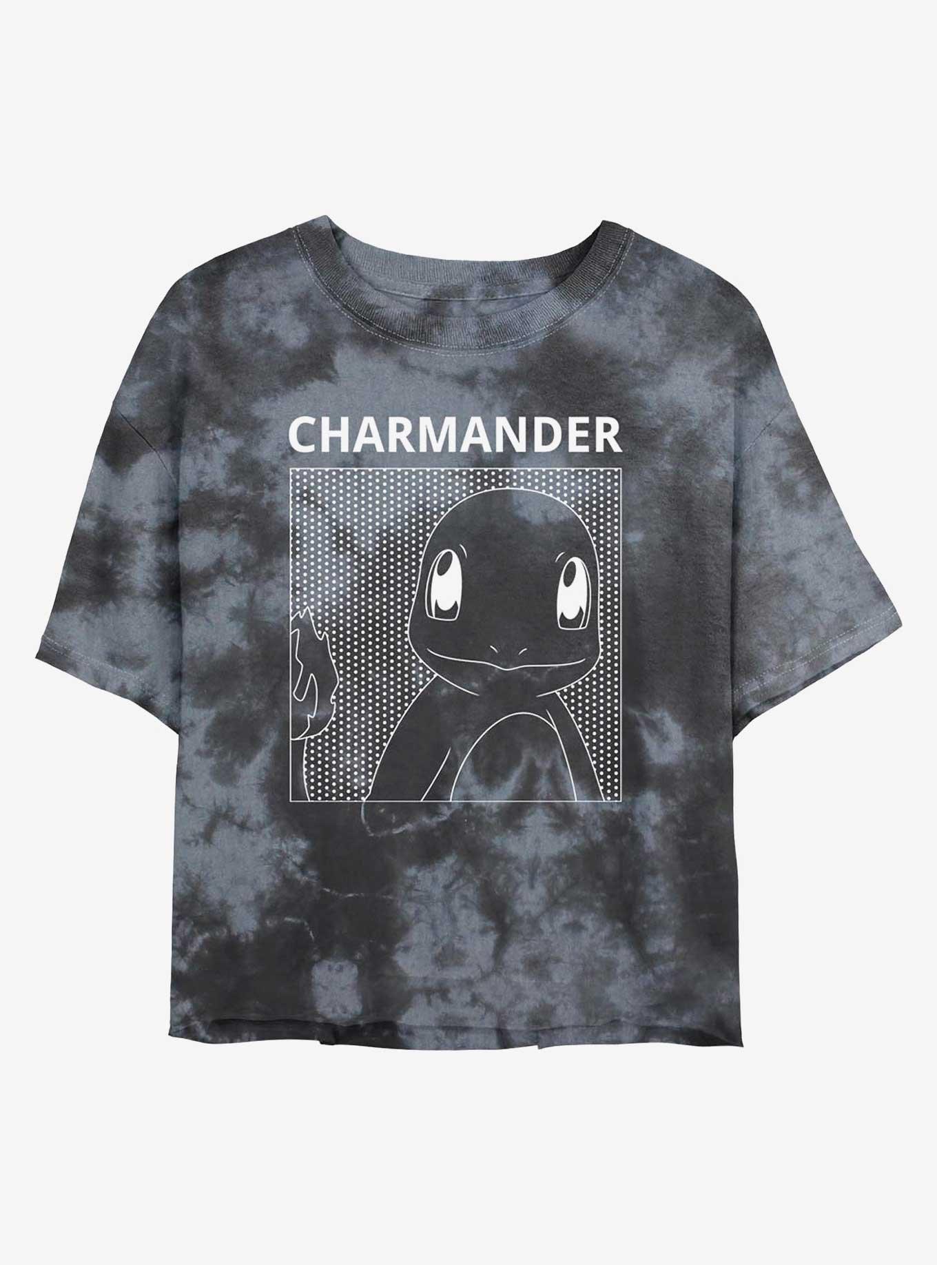 Pokemon Charmander Tie-Dye Girls Crop T-Shirt, BLKCHAR, hi-res