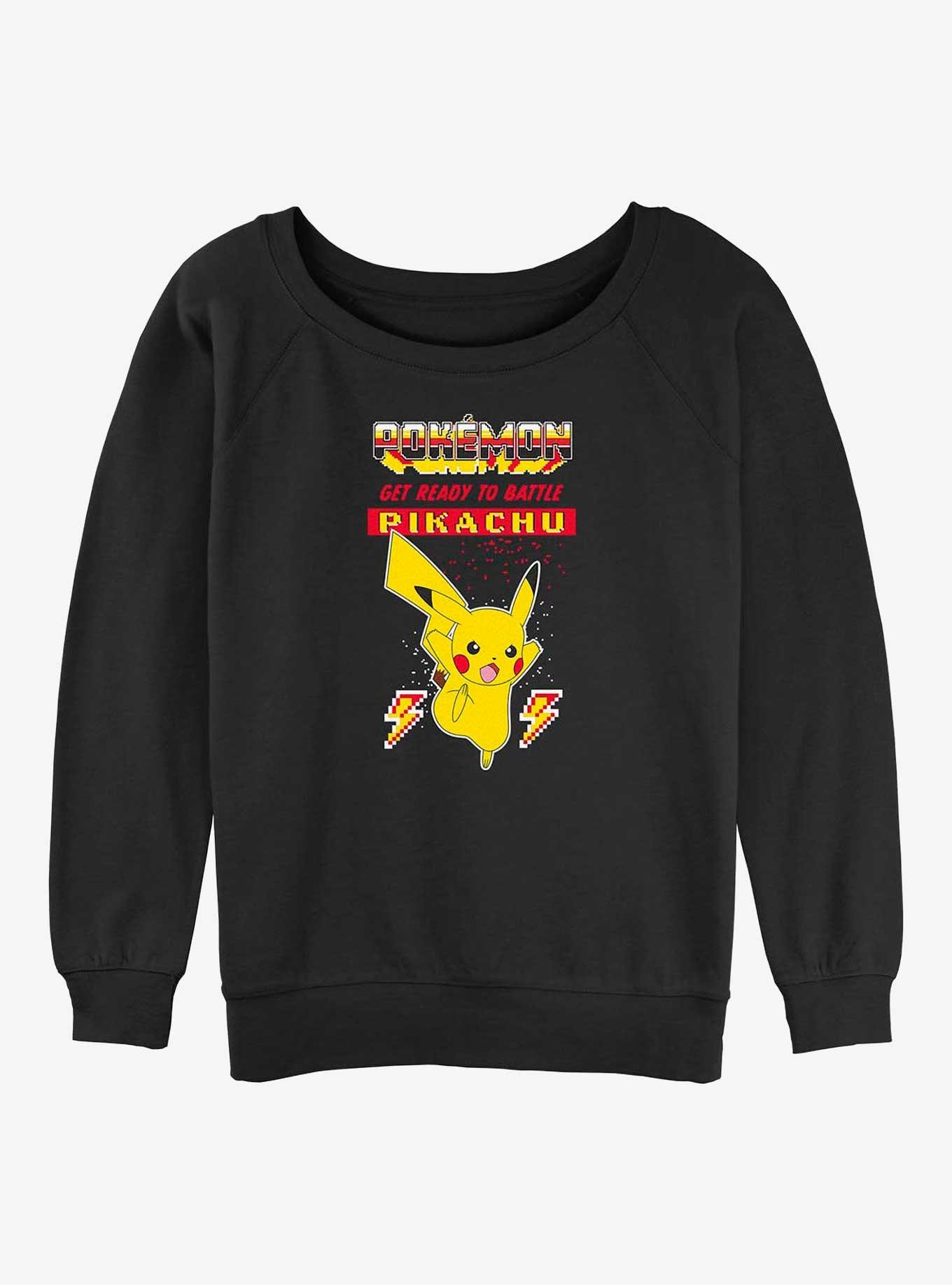 Pokemon Battle Ready Pikachu Girls Slouchy Sweatshirt, , hi-res