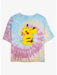 Pokemon Cheeky Pikachu Tie-Dye Girls Crop T-Shirt, BLUPNKLY, hi-res