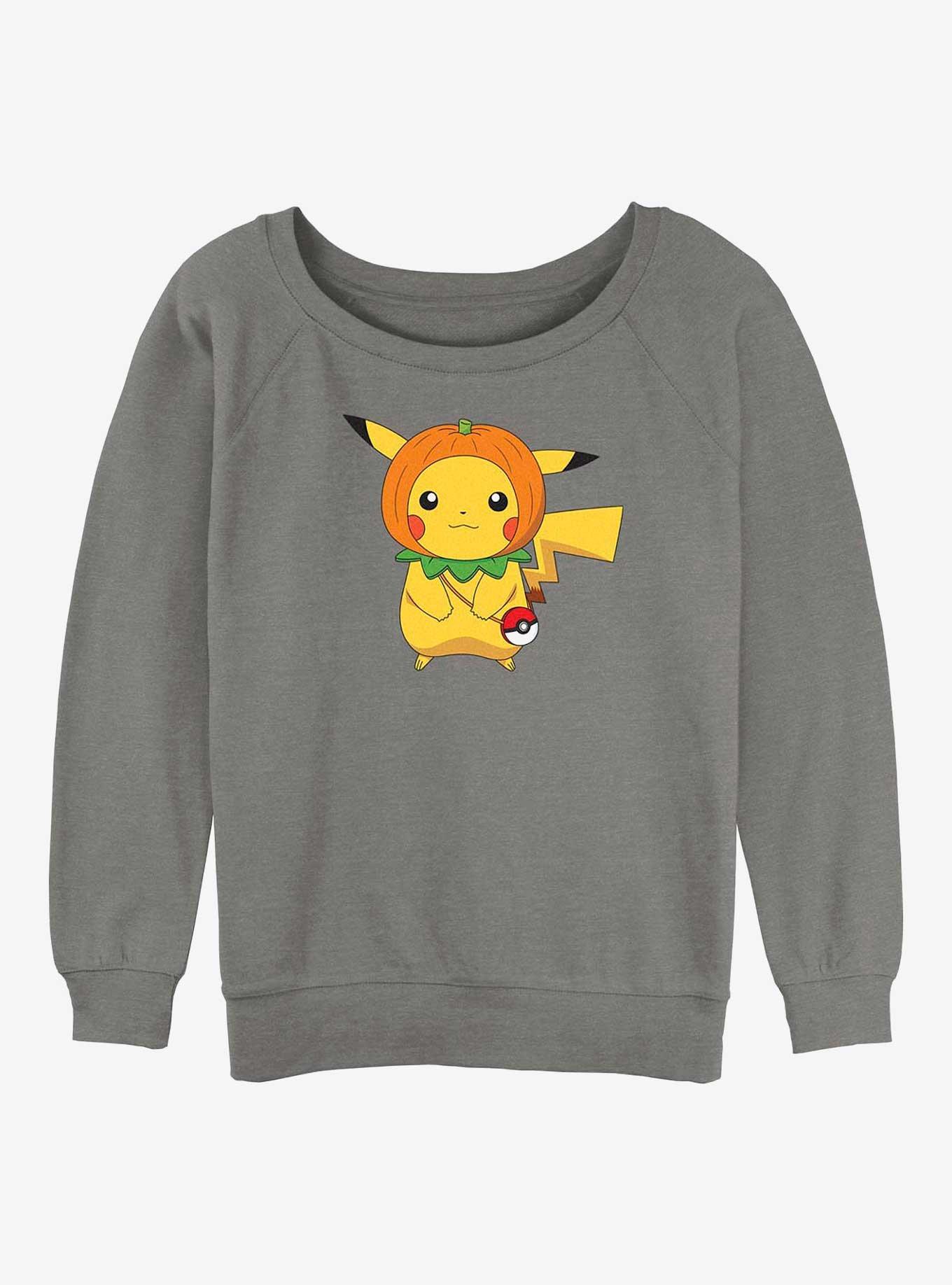 Pokemon Pumpkin Hat Pikachu Girls Slouchy Sweatshirt, , hi-res