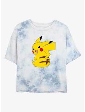 Pokemon Cheeky Pikachu Tie-Dye Girls Crop T-Shirt, , hi-res