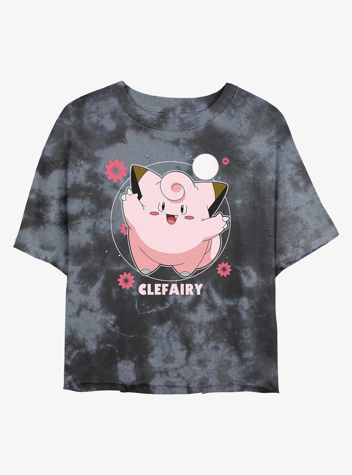 Pokemon Clefairy Fairy Dance Tie-Dye Girls Crop T-Shirt