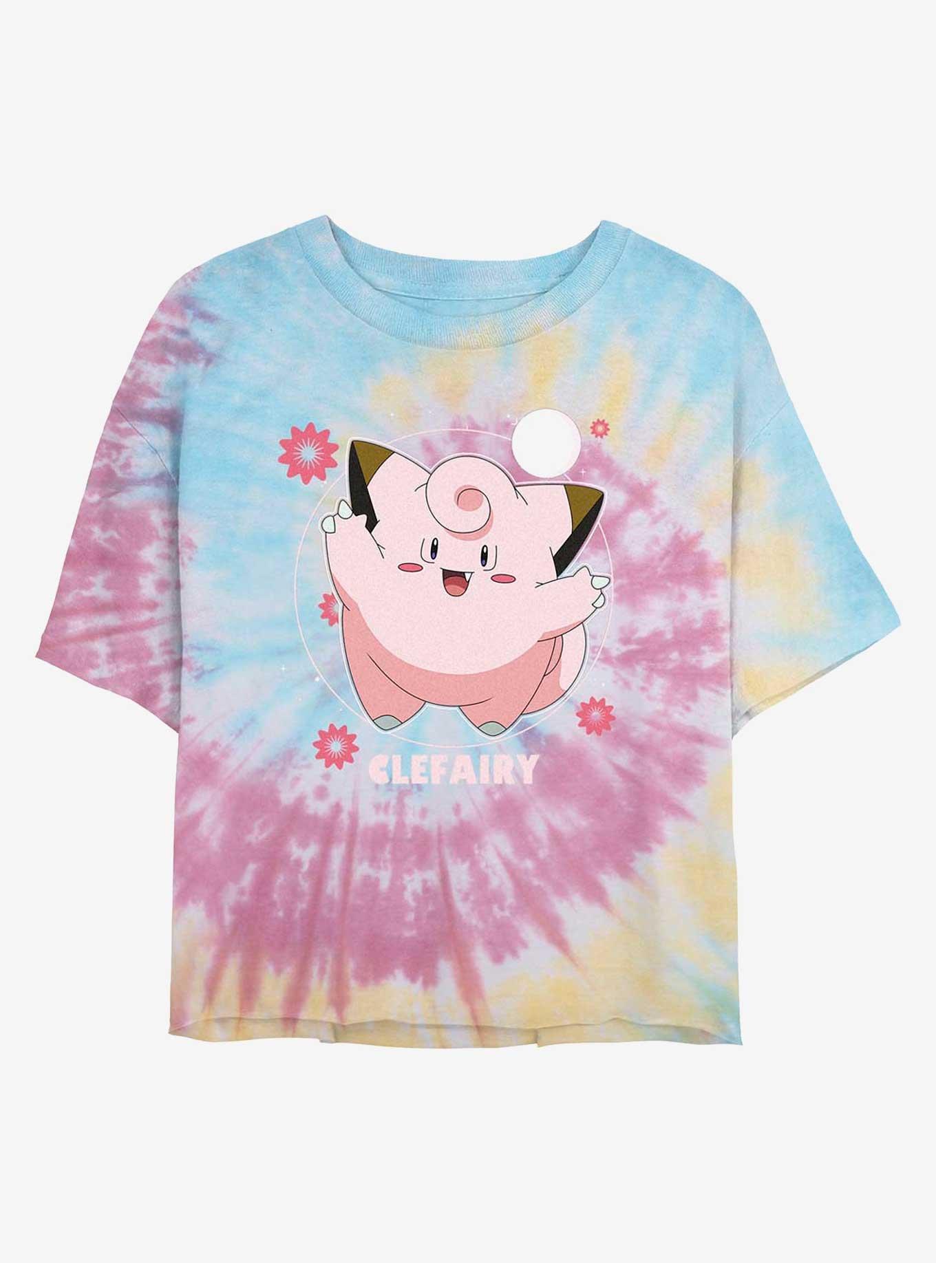 Pokemon Clefairy Fairy Dance Tie-Dye Girls Crop T-Shirt, , hi-res