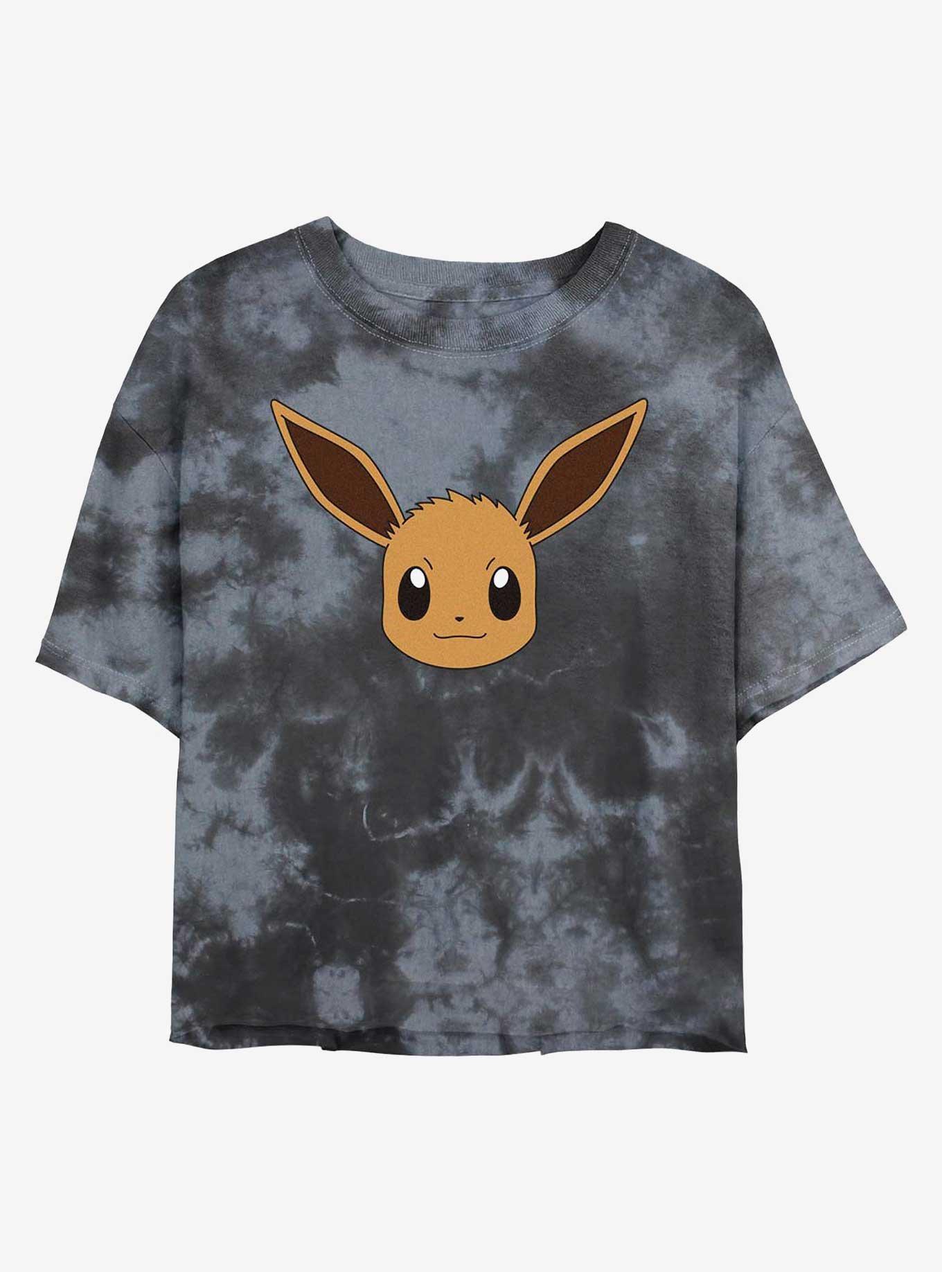 Pokemon Eevee Face Tie-Dye Girls Crop T-Shirt, , hi-res