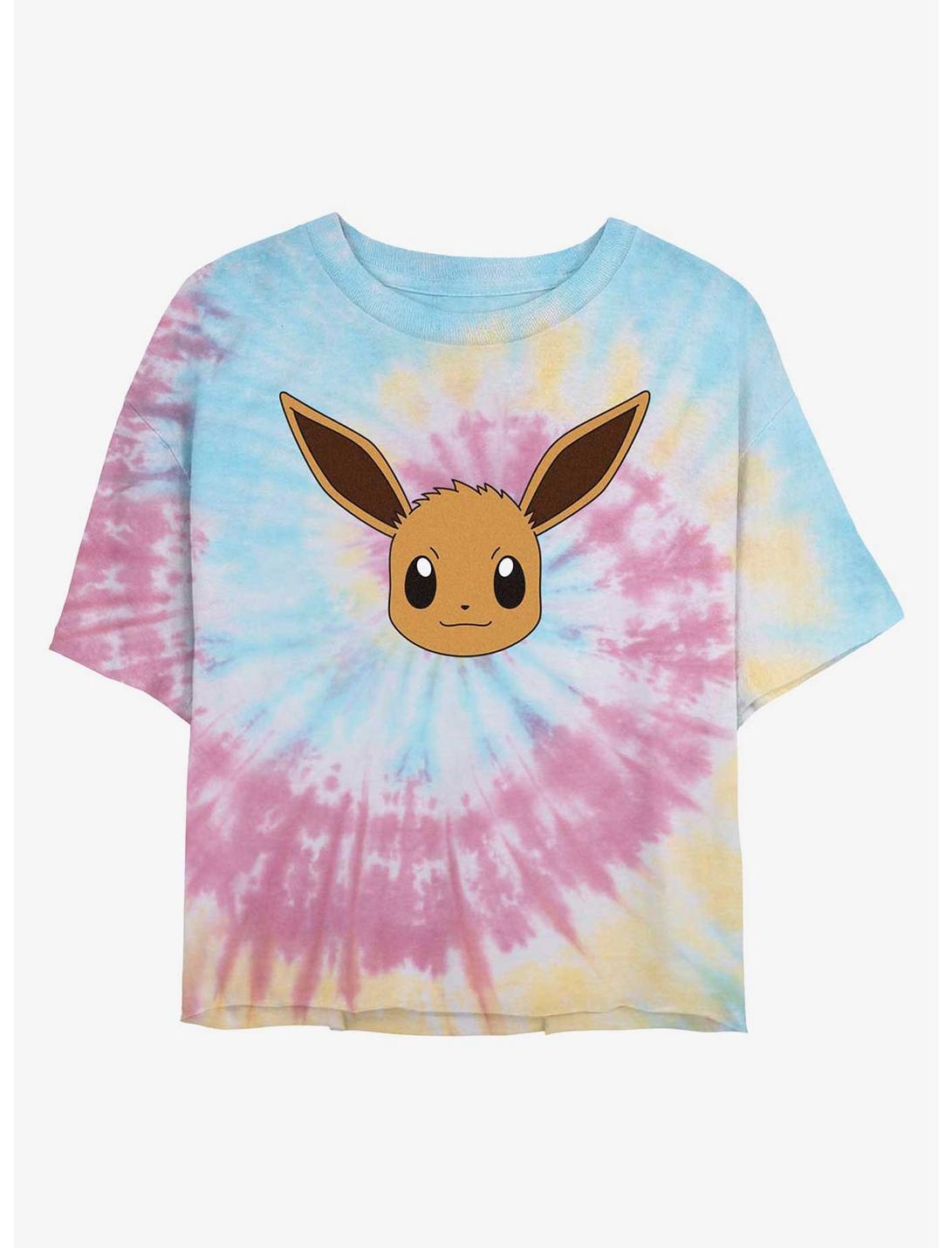Pokemon Eevee Face Tie-Dye Girls Crop T-Shirt, BLUPNKLY, hi-res