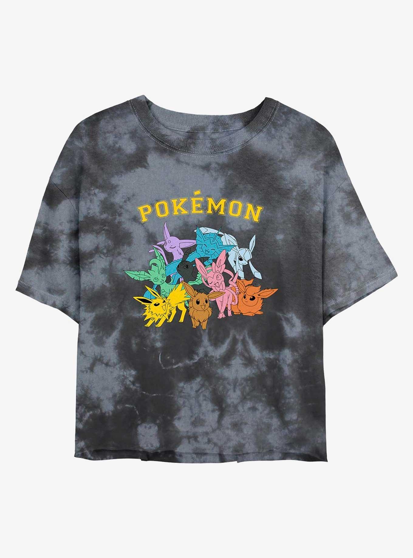 Pokemon Gotta Catch Eeveelutions Tie-Dye Girls Crop T-Shirt