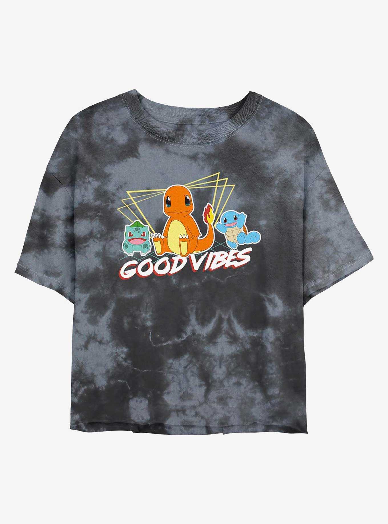 Pokemon Good Vibes Starters Tie-Dye Girls Crop T-Shirt, , hi-res