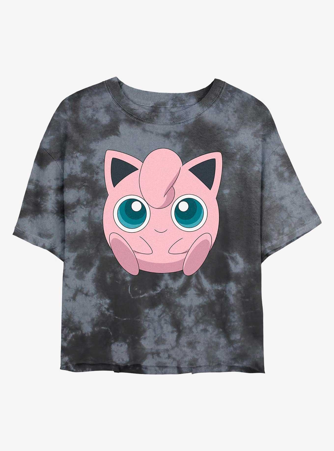 Pokemon Jigglypuff Face Tie-Dye Girls Crop T-Shirt, , hi-res