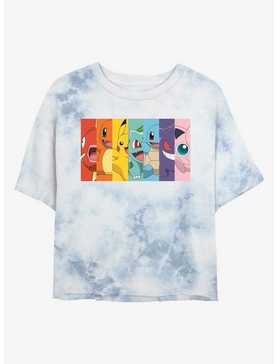Pokemon Rainbow Faces Tie-Dye Girls Crop T-Shirt, , hi-res