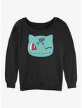 Pokemon Bulbasaur Face Girls Slouchy Sweatshirt, BLACK, hi-res