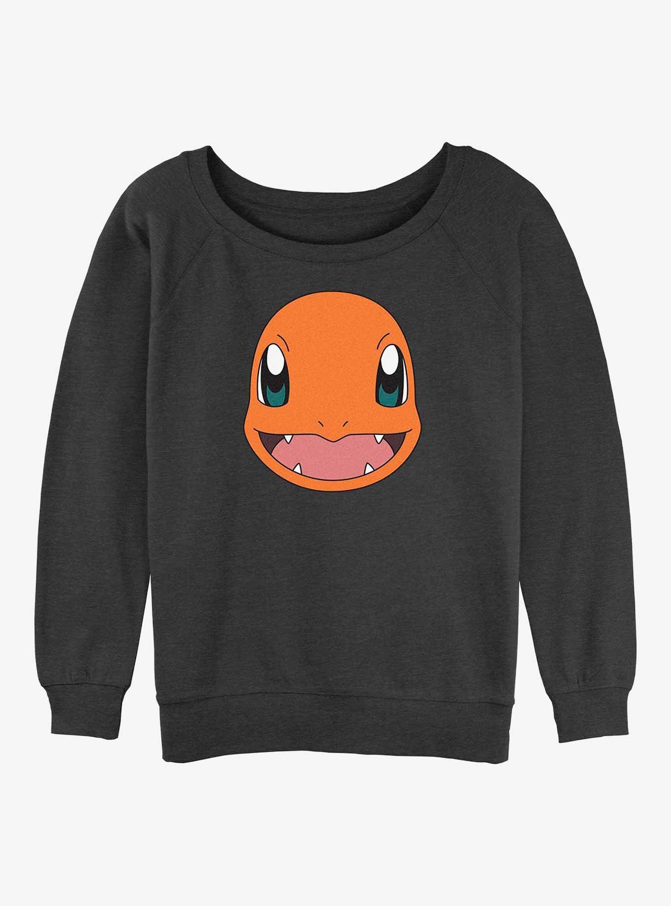 Pokemon Charmander Face Girls Slouchy Sweatshirt, , hi-res