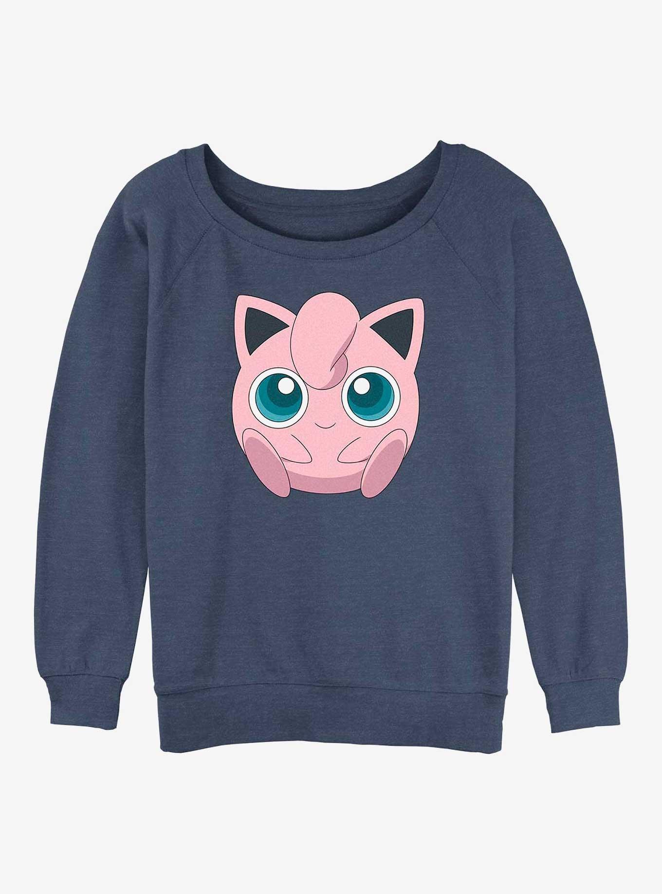 Pokemon Jigglypuff Face Girls Slouchy Sweatshirt