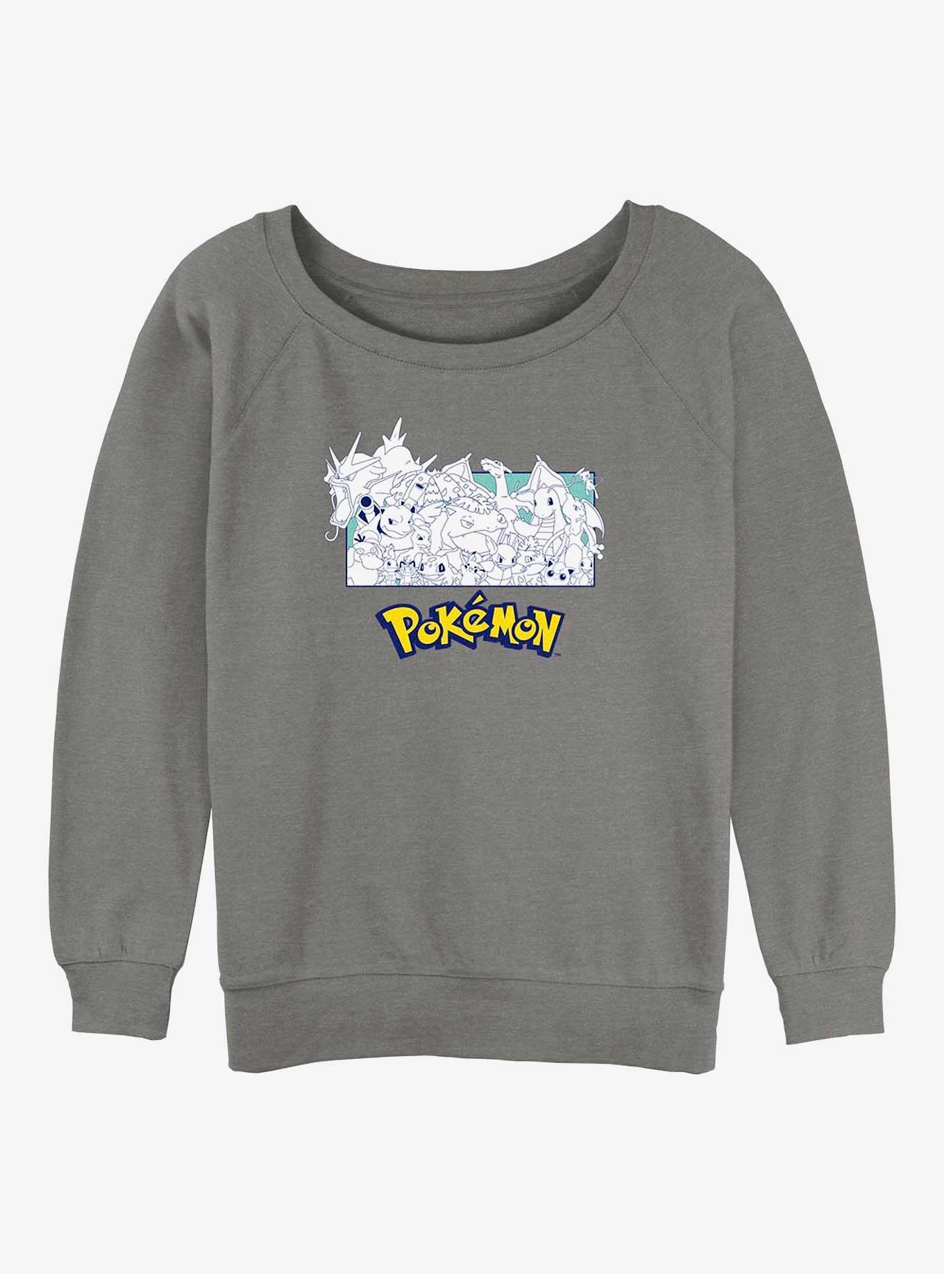 Pokemon The Classics Girls Slouchy Sweatshirt, GRAY HTR, hi-res