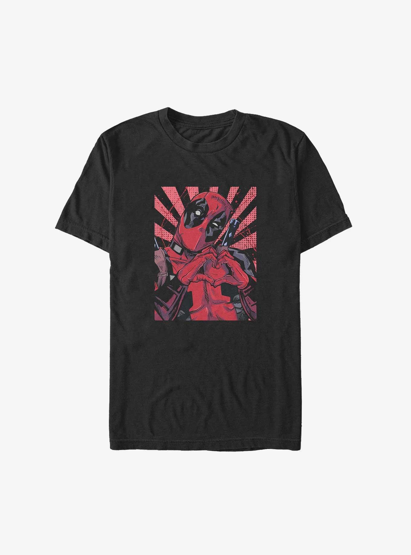 Marvel Deadpool Heart Sign Big & Tall T-Shirt, BLACK, hi-res