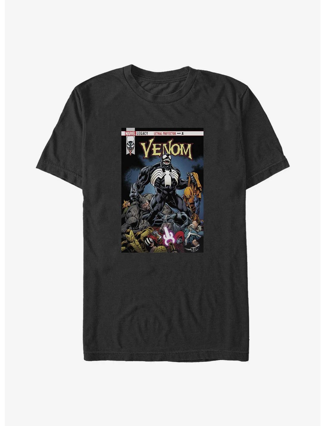 Marvel Venom Standing Victory Comic Cover Big & Tall T-Shirt, BLACK, hi-res