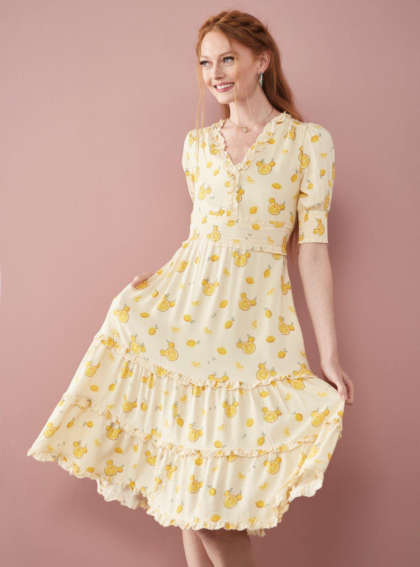 Her Universe Disney Mickey Mouse Lemon Midi Dress Her Universe Exclusive, MULTI, hi-res