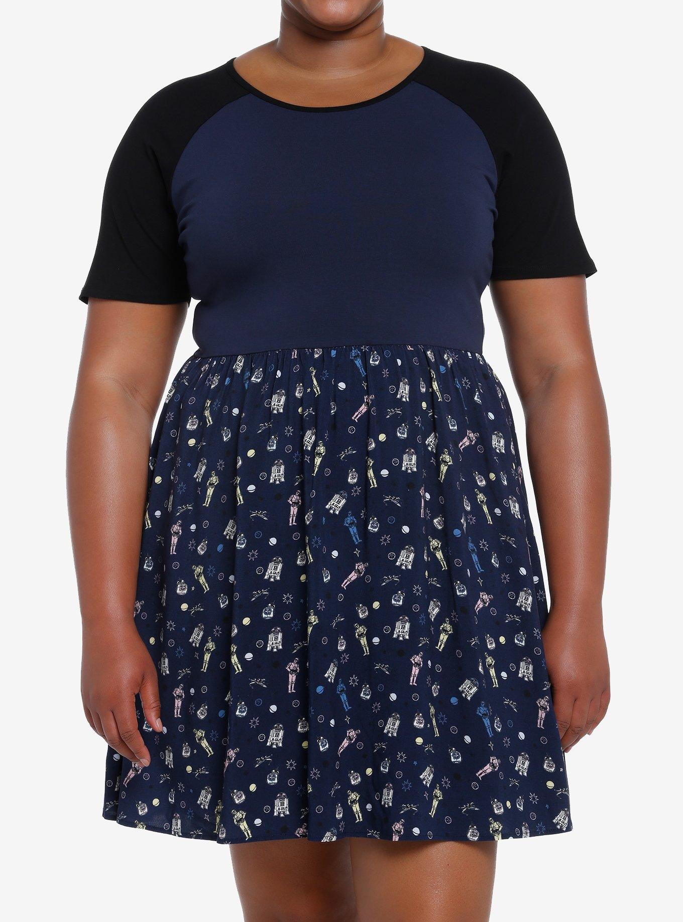 Her Universe Star Wars Droids Dress Plus Size Her Universe Exclusive, MULTI, hi-res