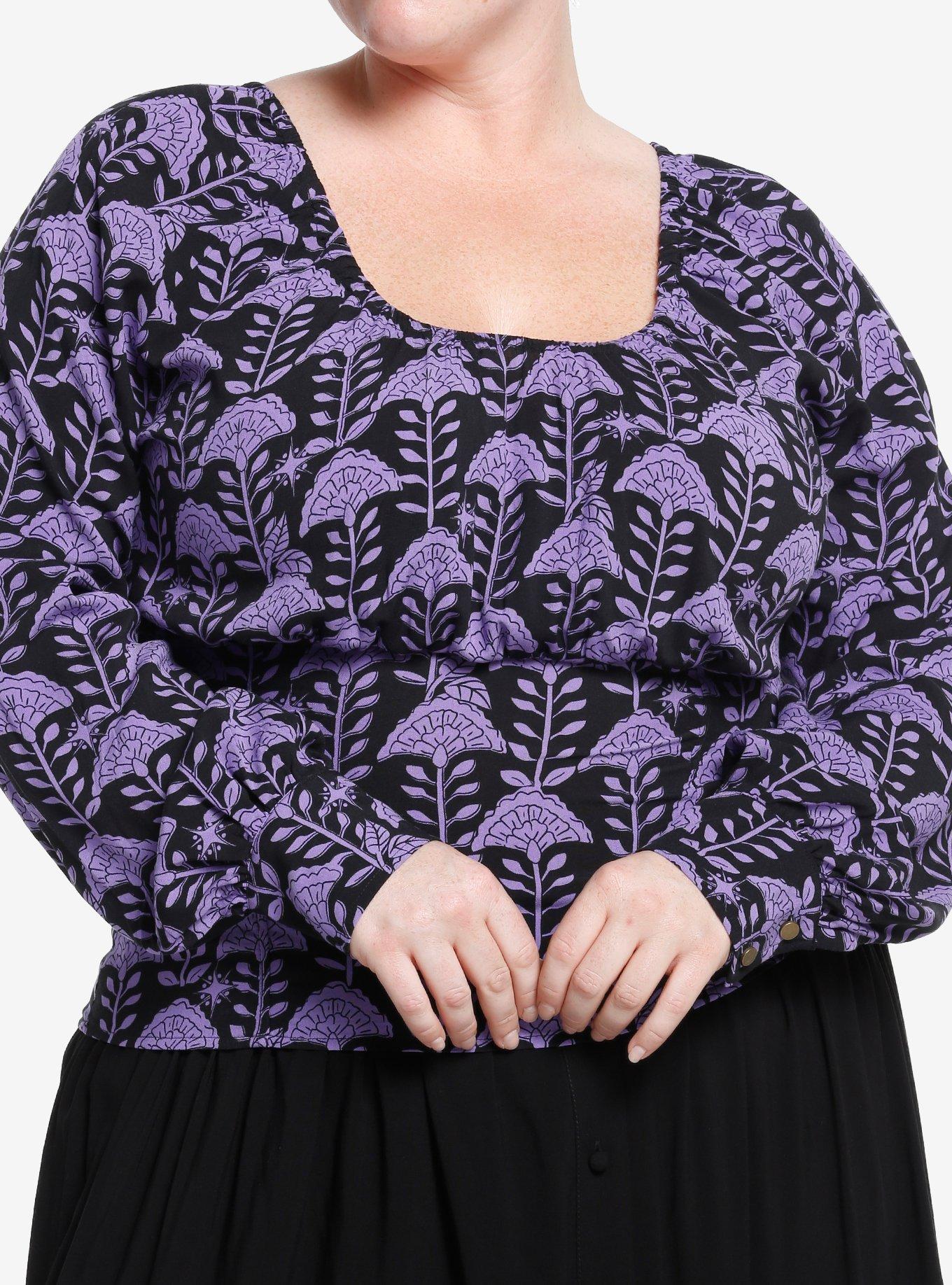 The Witcher Yennefer Flowers Long-Sleeve Top Plus Size, MULTI, hi-res