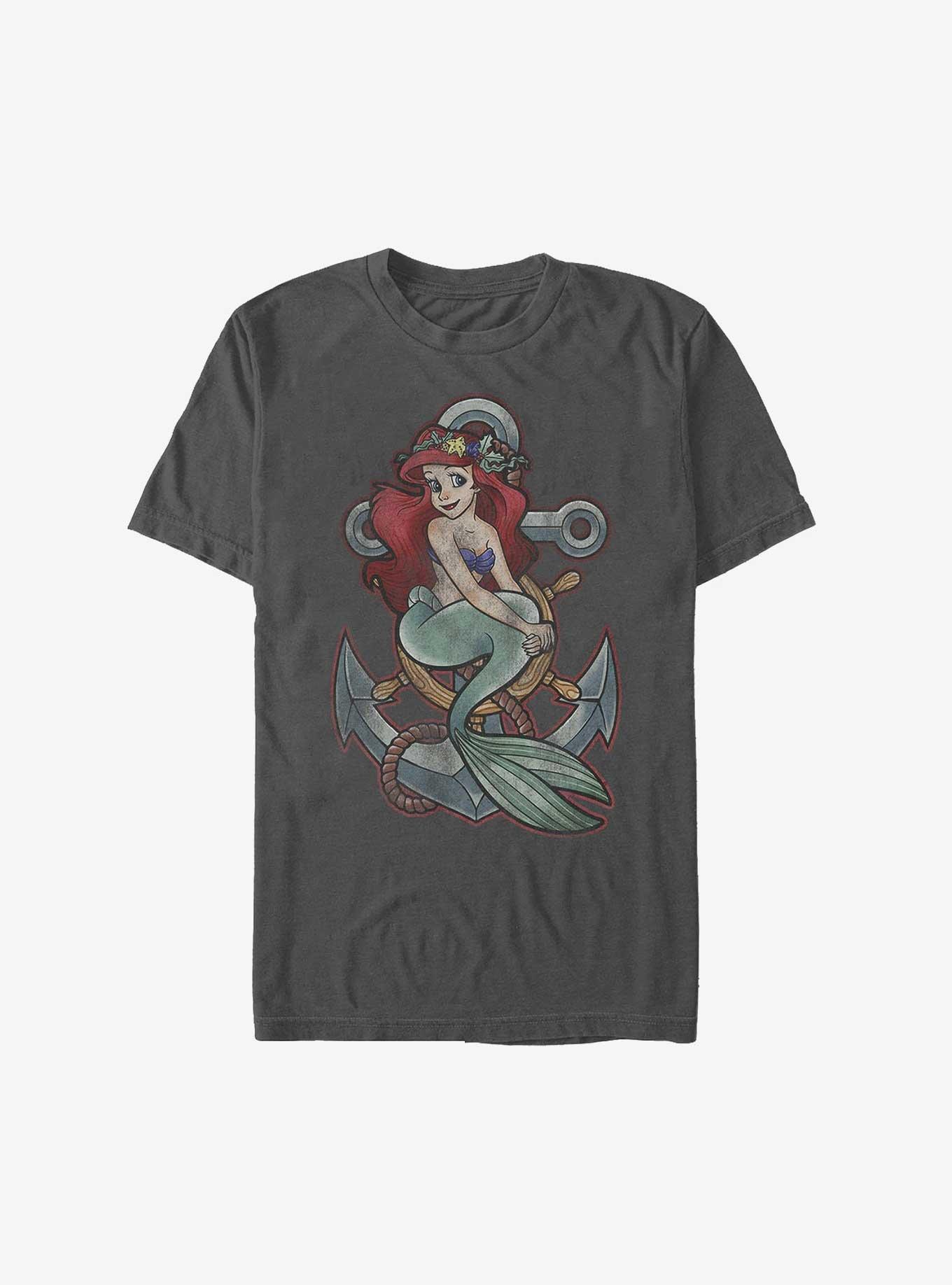 Disney The Little Mermaid Anchor Ariel T-Shirt, CHARCOAL, hi-res