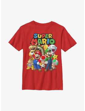 Nintendo Super Mario Group Youth T-Shirt, , hi-res