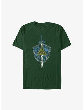 Plus Size Legend Of Zelda Trifoce Shield And Master Sword T-Shirt, , hi-res