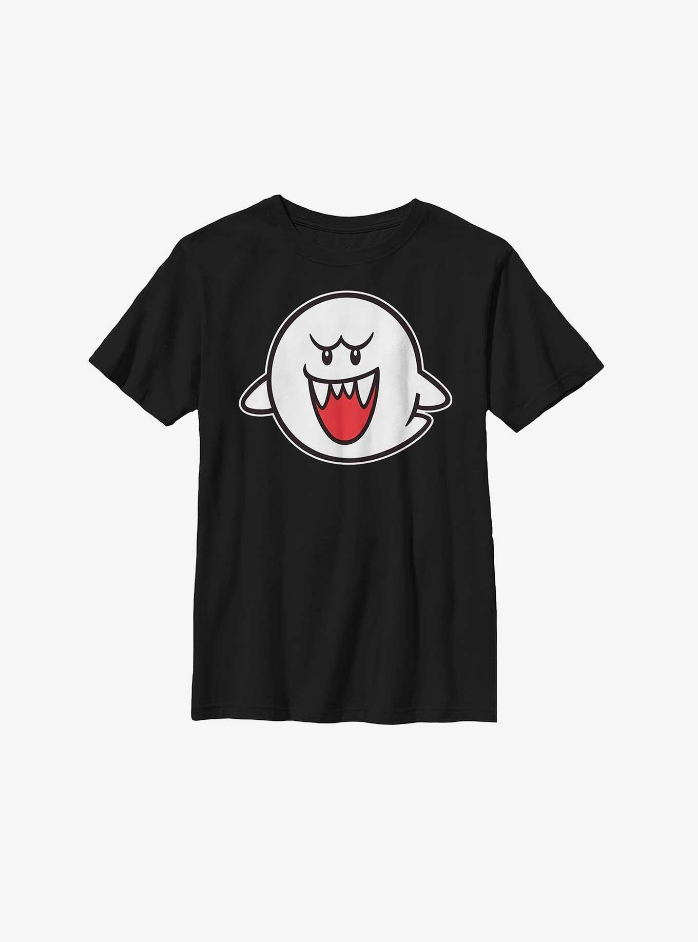 Nintendo Straight Up Boo Youth T-Shirt, BLACK, hi-res