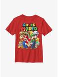 Nintendo Super Mario Group Youth T-Shirt, RED, hi-res