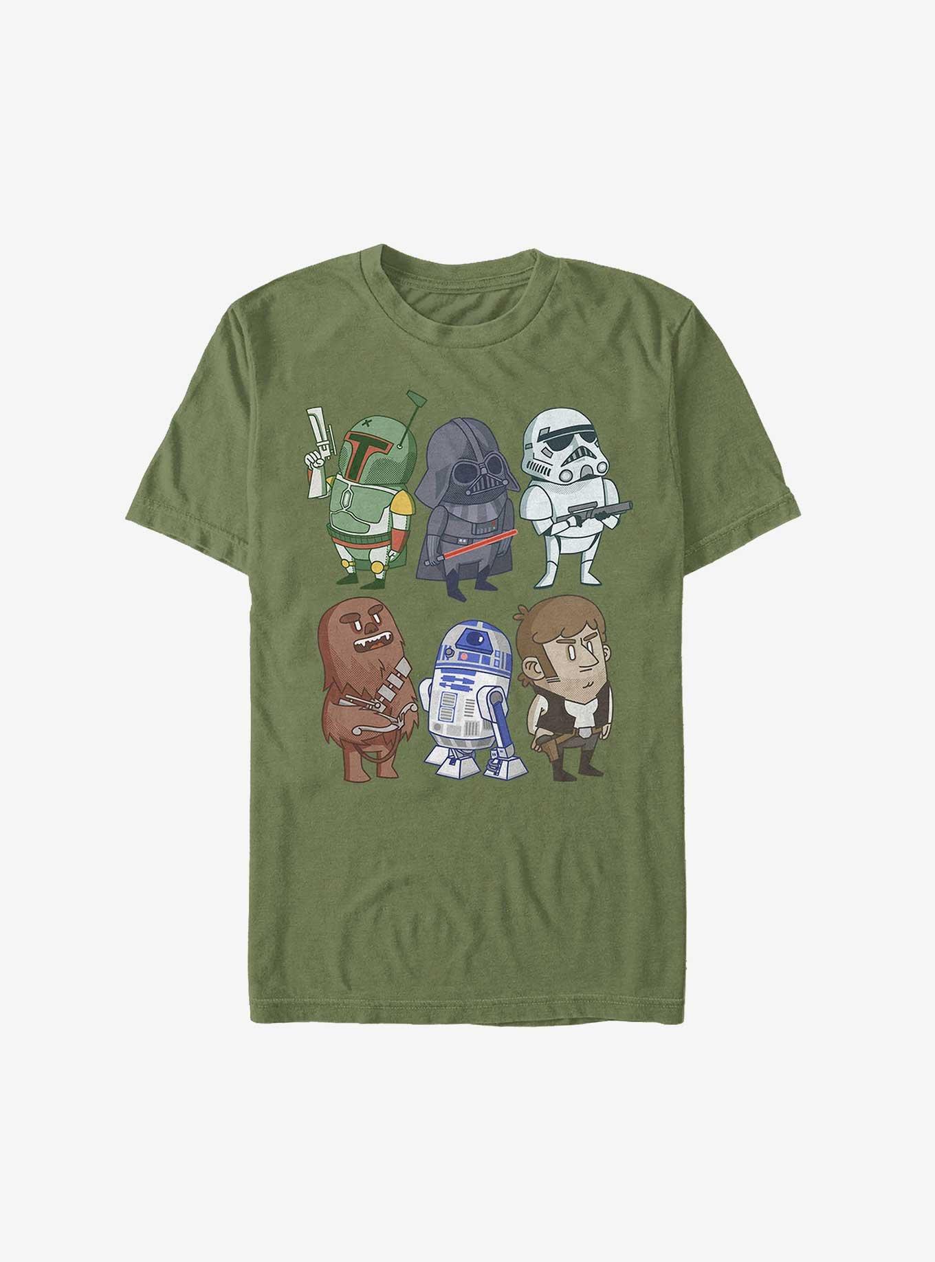 Star Wars Group Doodles T-Shirt, MIL GRN, hi-res